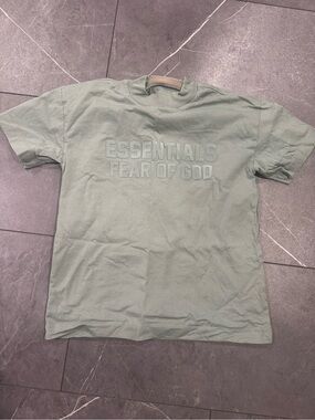 Fear of God Sage Green ESSENTIALS Short Sleeve Tee